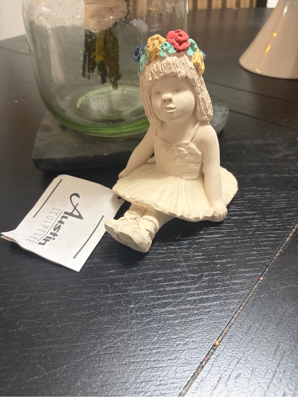 Austin Sculptures Bright eyes, ballerina 1990’s Ceramic Girl Figurine.